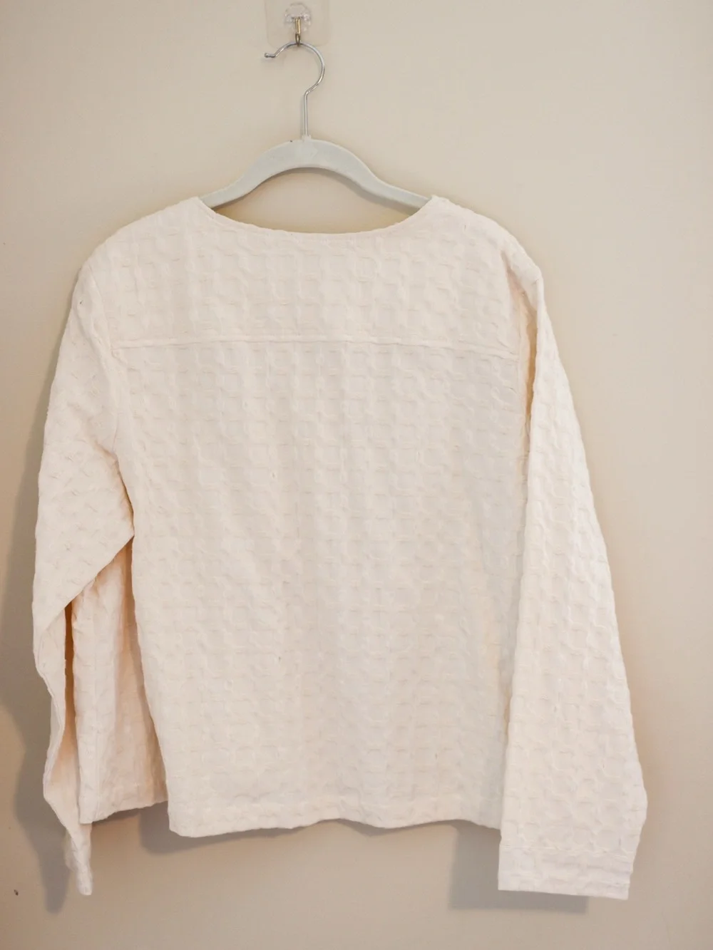 Soft Surroundings Ivory Textured Open Cardigan Jacket 100% Cotton - Picture 4 of 5